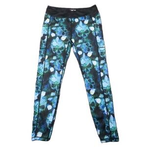 Constantly Varied Gear Mermaid Skulls Leggings L Teal Squat Proof  Athletic Goth